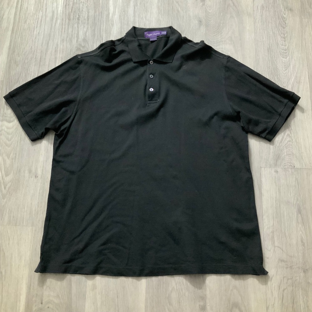 Ralph Lauren Black Polo Shirt Menswear Casual Short‎ Sleeve Top XL/TG